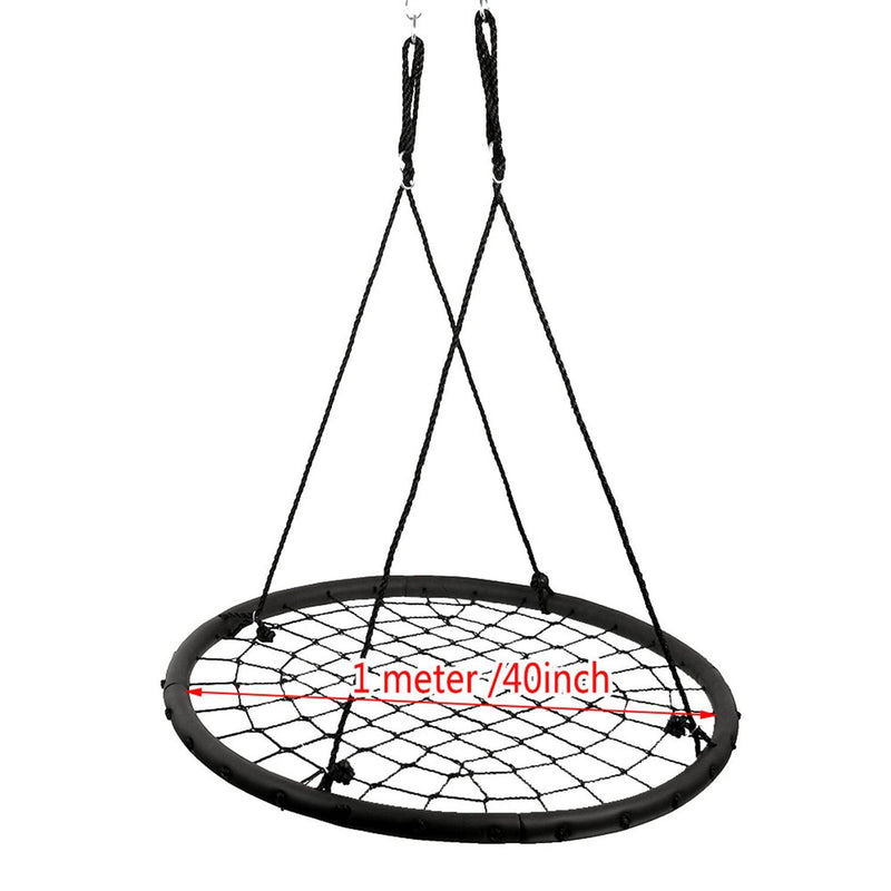 40" Disc Swings Seat Flying Saucer Tree Rope Web Net Sports & Outdoors - DailySale