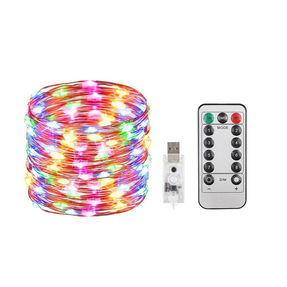 40 Ft. USB Waterproof Remote Control LED Christmas String Lights with 8 Modes String & Fairy Lights - DailySale