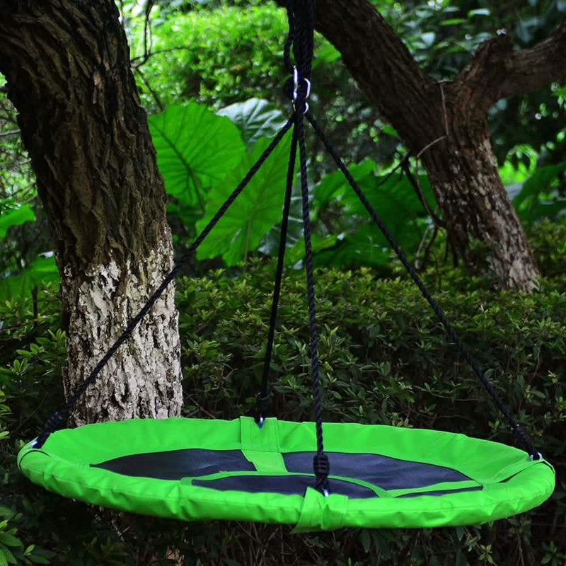 40 in Outdoor Tree Swing Hanging Rope Tire Saucer Seat Yard Mat Sports & Outdoors - DailySale