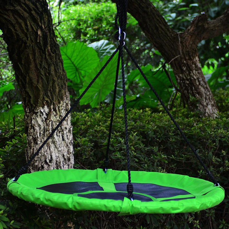 40 in Outdoor Tree Swing Hanging Rope Tire Saucer Seat Yard Mat