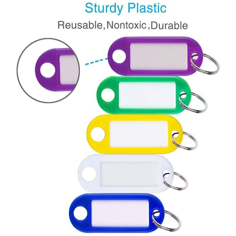 40-Pack: Uniclife Tough Plastic Key Tags with Split Ring Label Window Everything Else - DailySale
