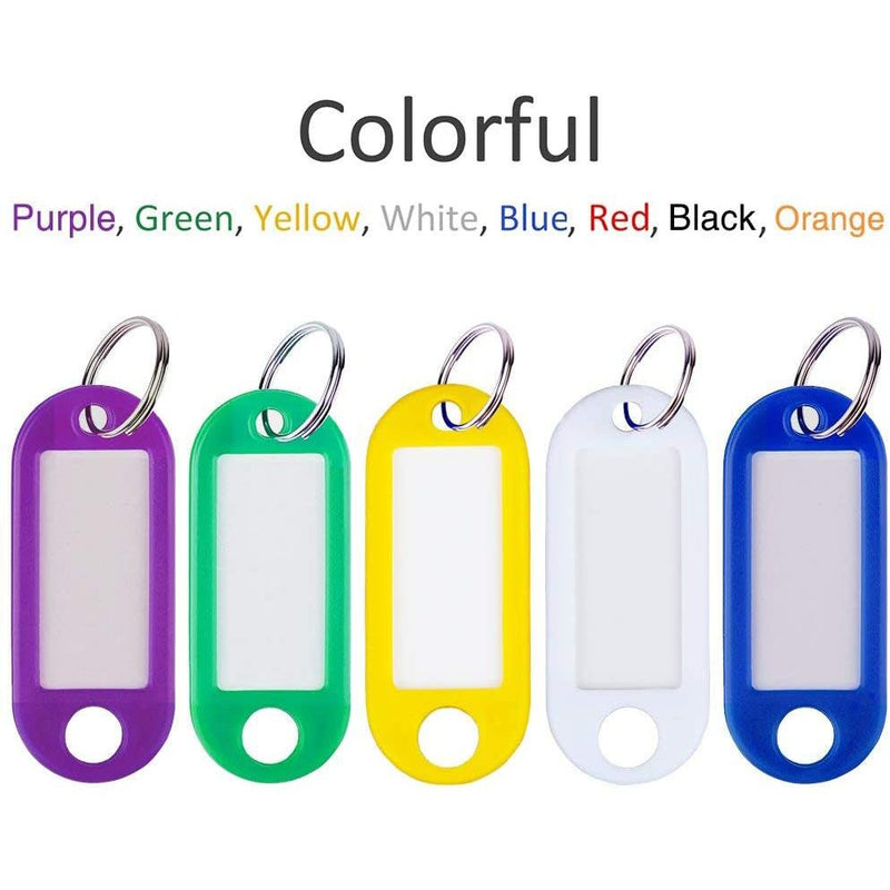 36 Pack Key Tags with Labels, Tough Plastic Key Tags with Split Ring and  Label Window, Key Identifiers Tags Key Chain Tags in 9 Assorted Colors