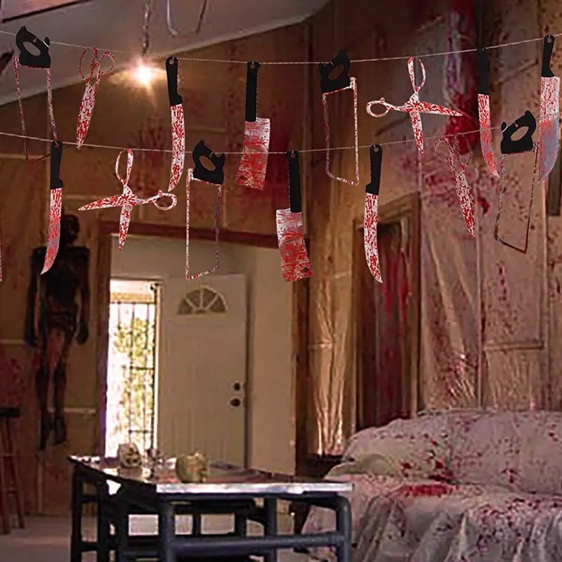 40-Pieces Set: Halloween Moon Ship Bloody Wreath Banners Holiday Decor & Apparel - DailySale