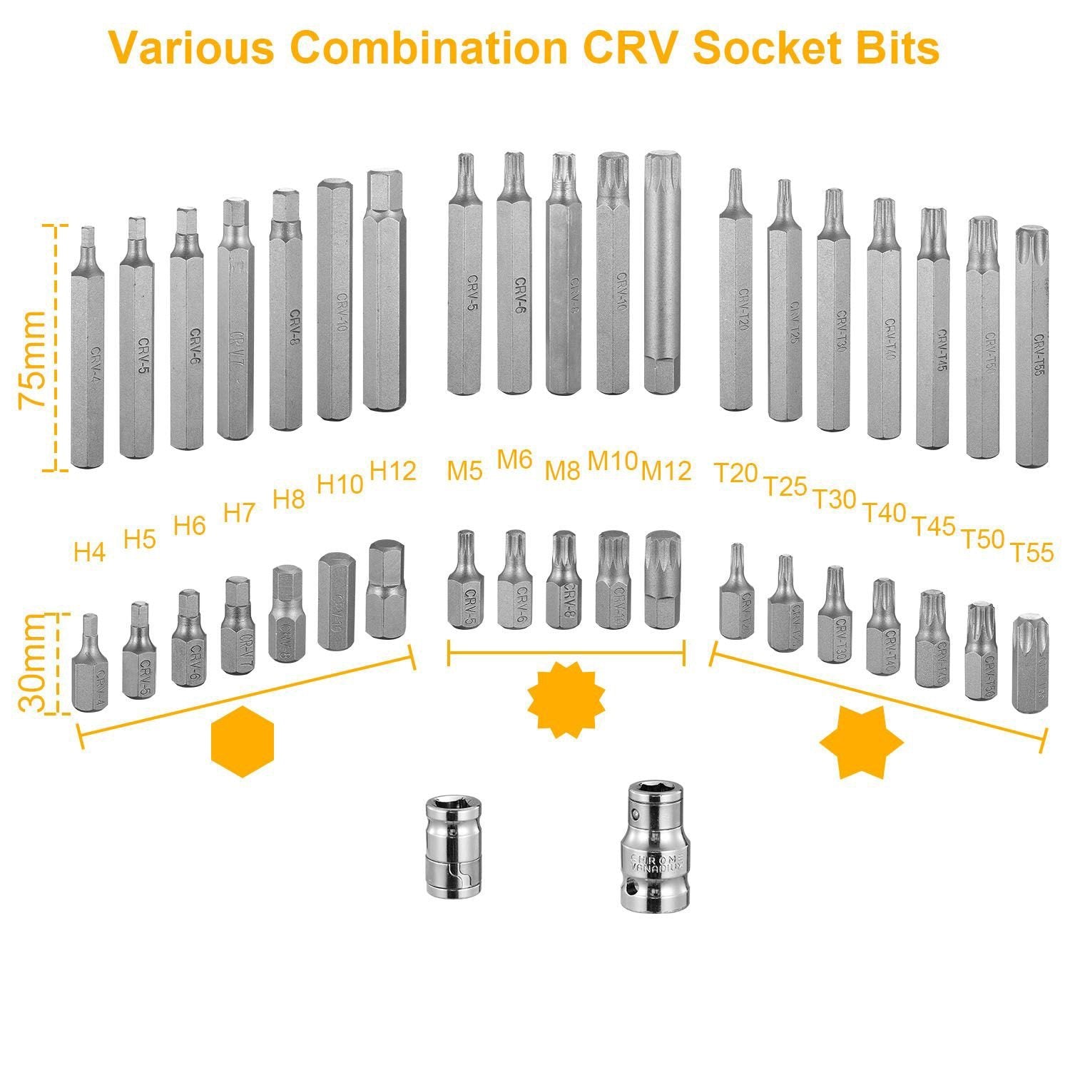 40-Pieces: Socket Bit Set Hex Torx Spine Home Improvement - DailySale