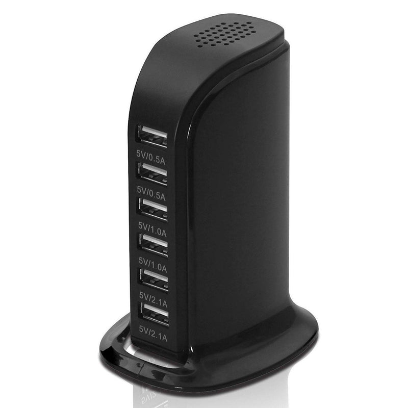40-Watt 6-Port USB Charging Station for Smart Phones and Tablets - Assorted Colors Gadgets & Accessories Black - DailySale