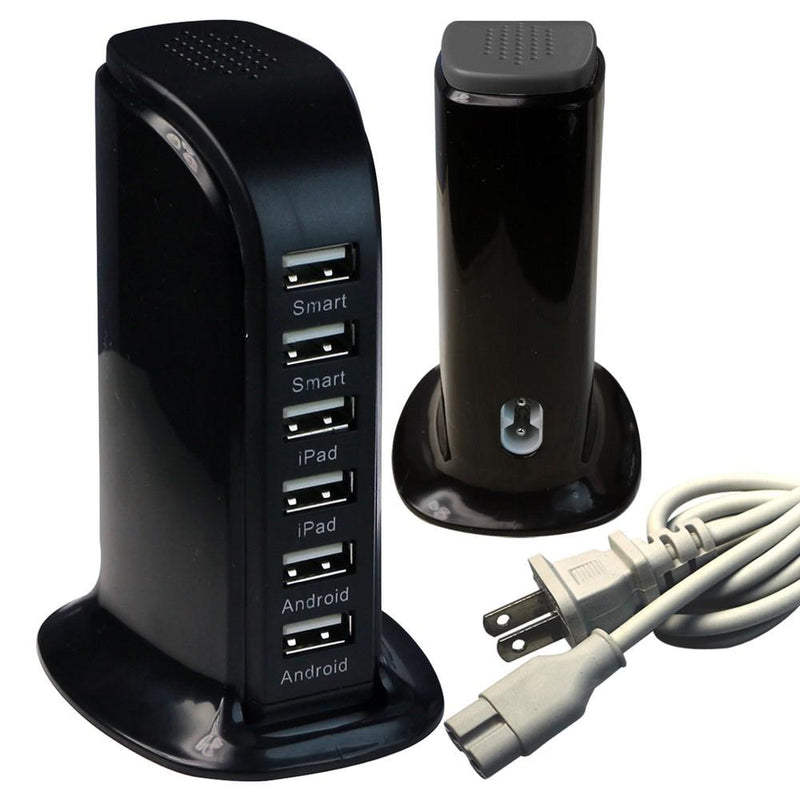 40 Watt 6-Port USB Power Charging Station Mobile Accessories Black - DailySale