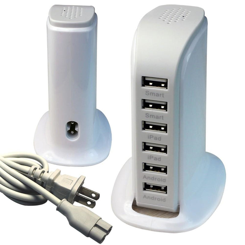 40 Watt 6-Port USB Power Charging Station Mobile Accessories White - DailySale