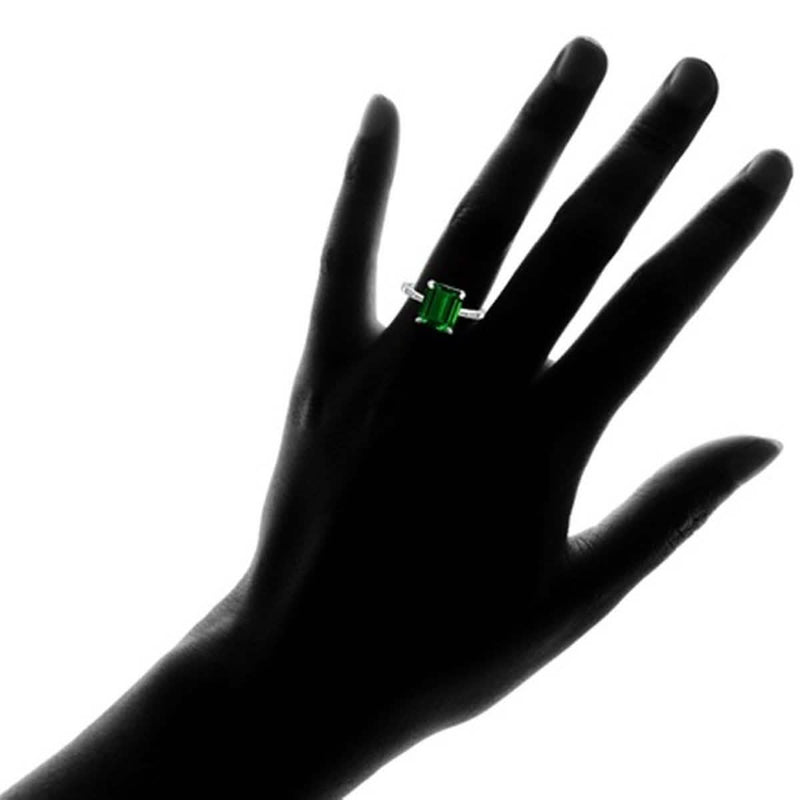 4.00 CTTW Genuine Emerald Sterling Silver Ring - Assorted Sizes Jewelry - DailySale