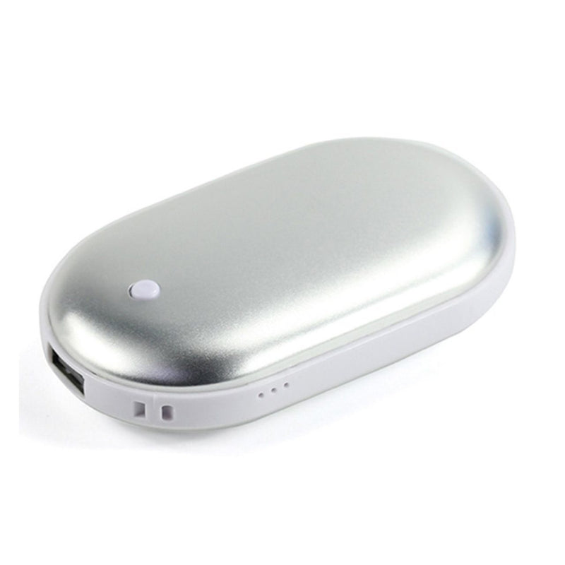 4,000 mAh Pocket Hand Warmer Heater with Power Bank Mobile Accessories Silver - DailySale
