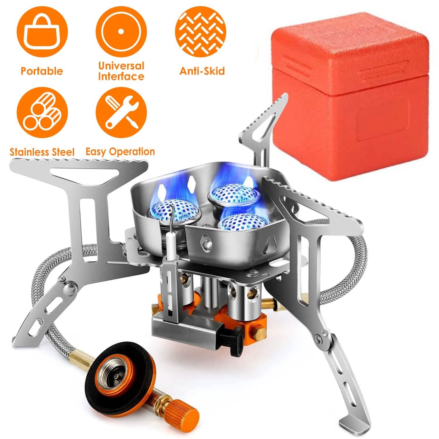 4000W Portable Camping Stove Foldable Powerful Gas Stove Backpacking Burner Sports & Outdoors - DailySale