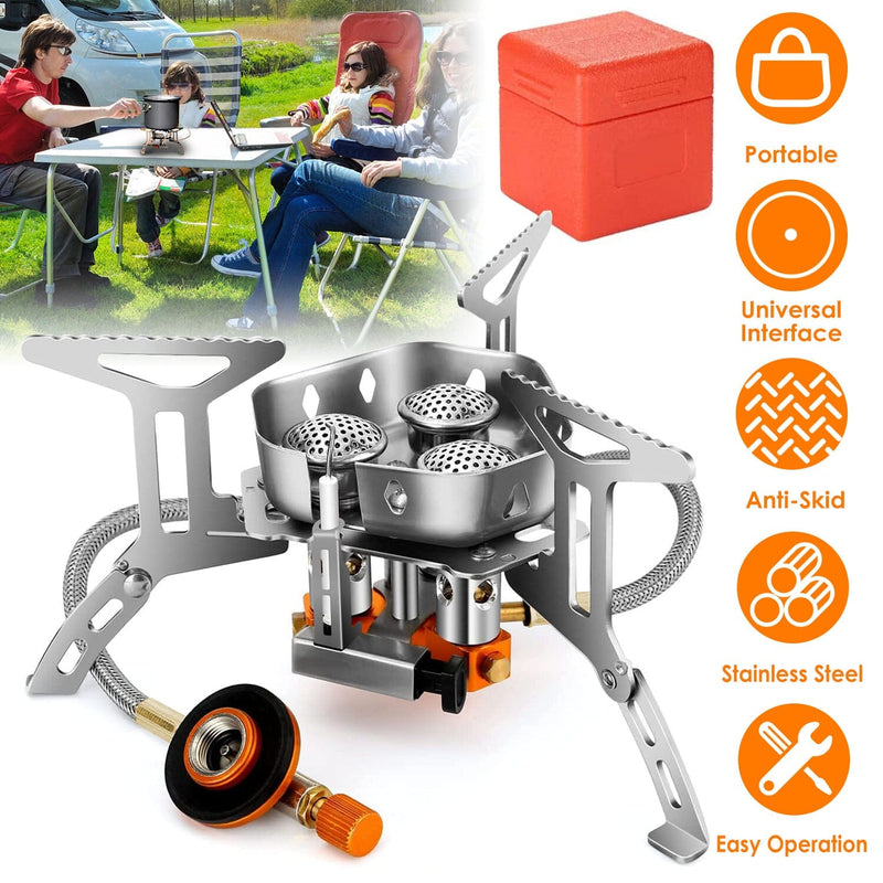 4000W Portable Camping Stove Foldable Powerful Gas Stove Backpacking Burner Sports & Outdoors - DailySale