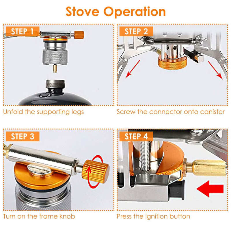 4000W Portable Camping Stove Foldable Powerful Gas Stove Backpacking Burner Sports & Outdoors - DailySale