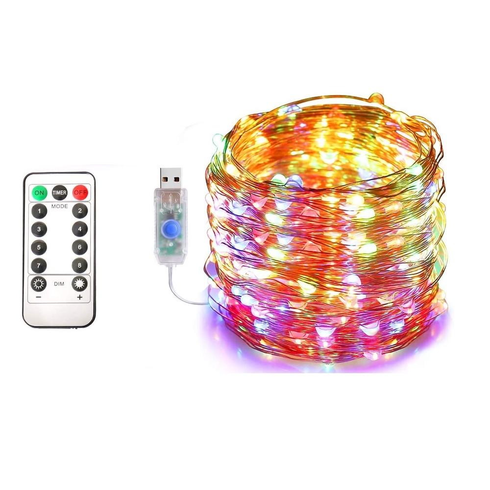 40ft USB Waterproof Remote Control LED Christmas String Lights with 8 Modes String & Fairy Lights - DailySale