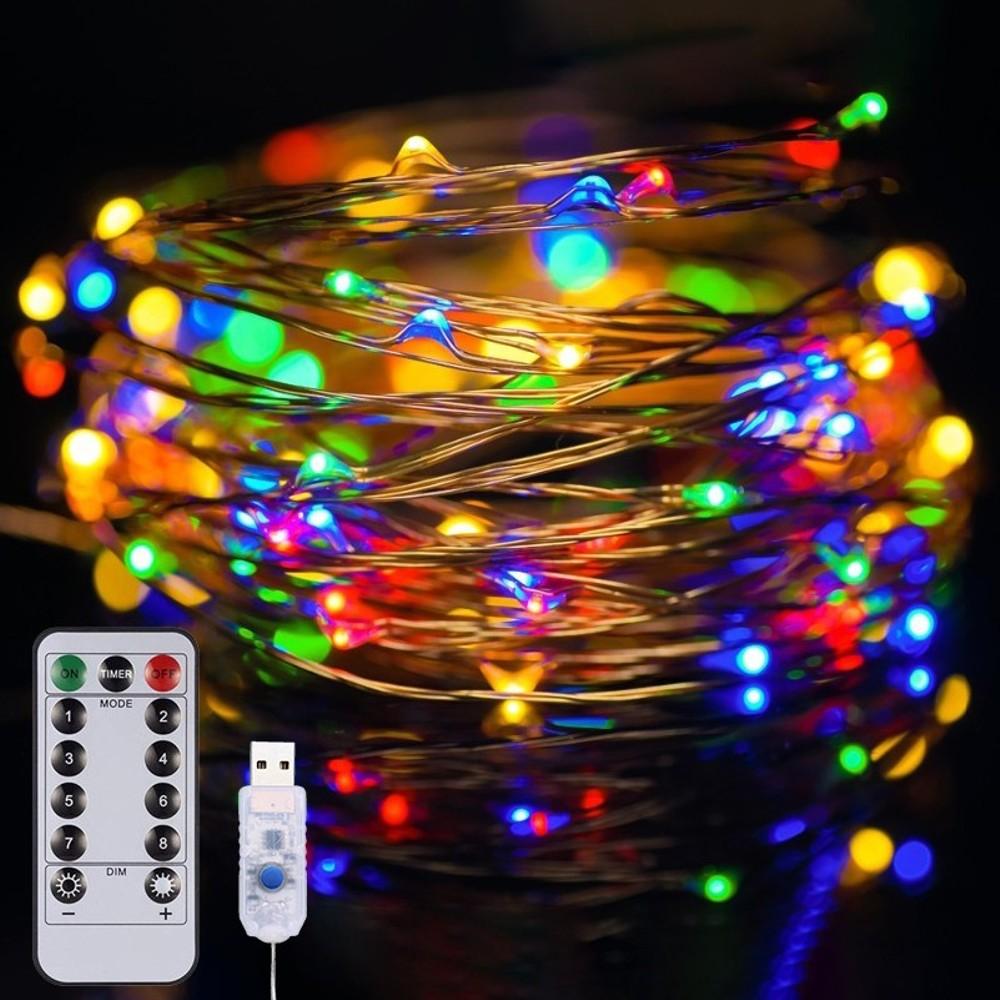 40ft USB Waterproof Remote Control LED Christmas String Lights with 8 Modes String & Fairy Lights - DailySale