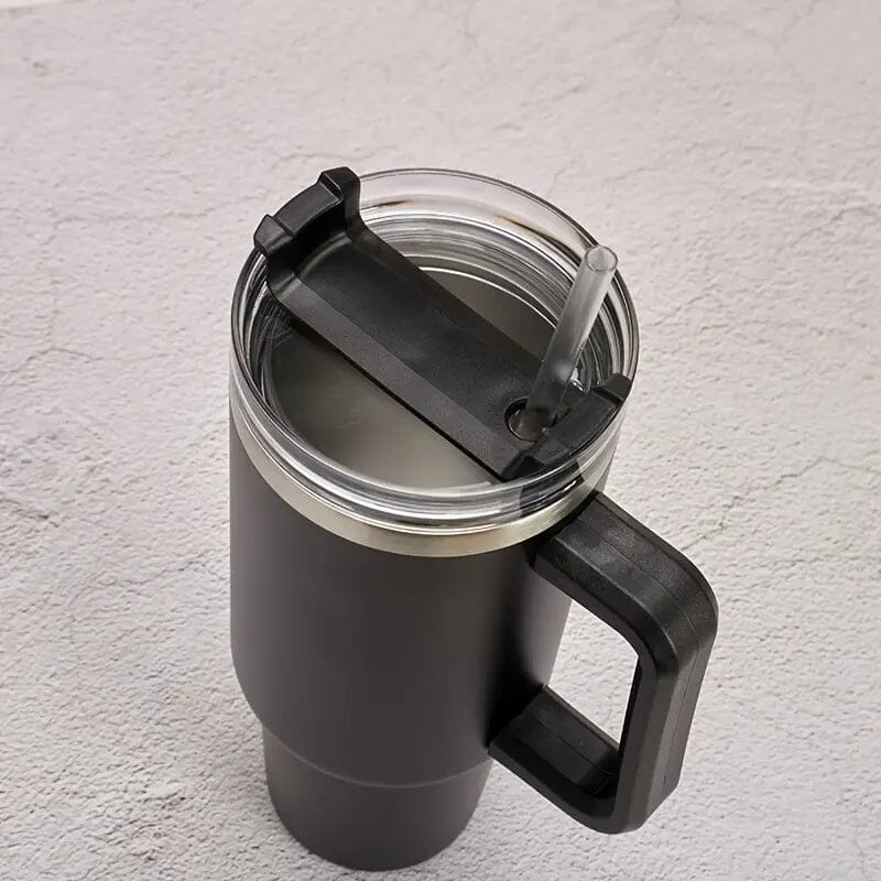 40oz Reusable Vacuum Tumbler with Insulated Double Wall and Cup Handle Sports & Outdoors - DailySale