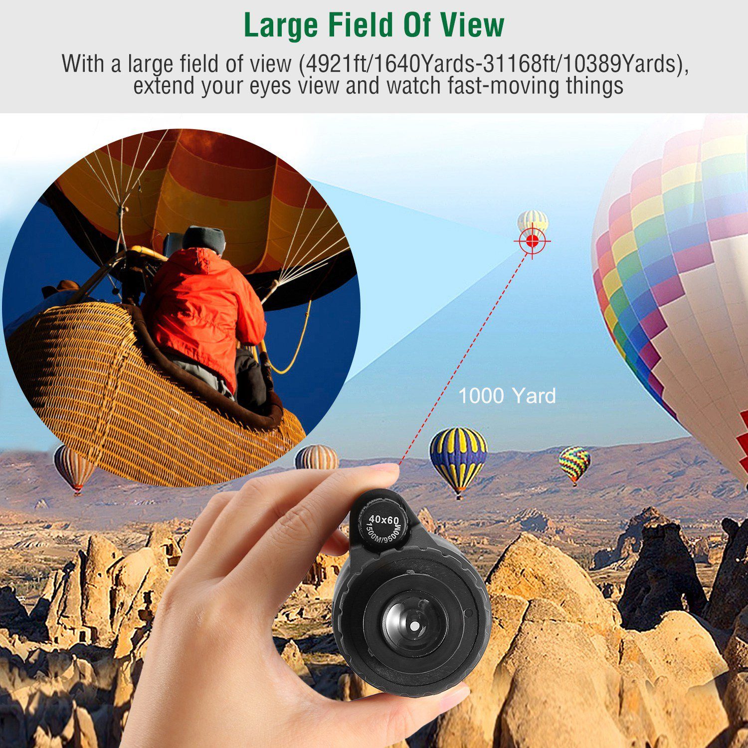 40x60 HD Optical Monocular Telescope with FMC Lens Sports & Outdoors - DailySale