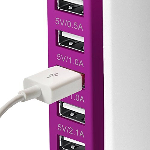 40-Watt 6-Port USB Charging Station for Smart Phones and Tablets - Assorted Colors - DailySale, Inc