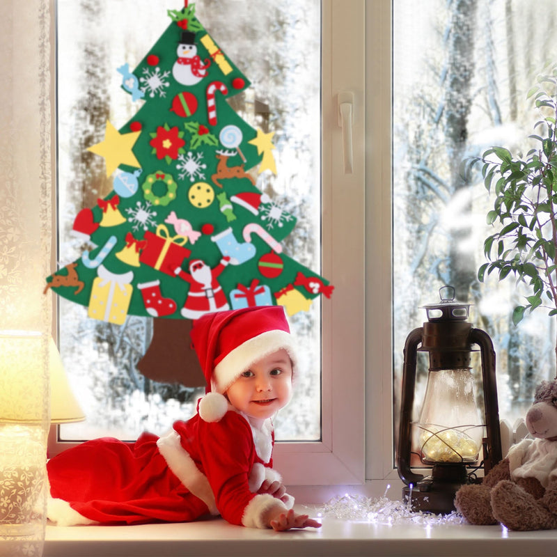 41-Piece: DIY Felt Christmas Tree Detachable Ornaments for Kids Holiday Decor & Apparel - DailySale