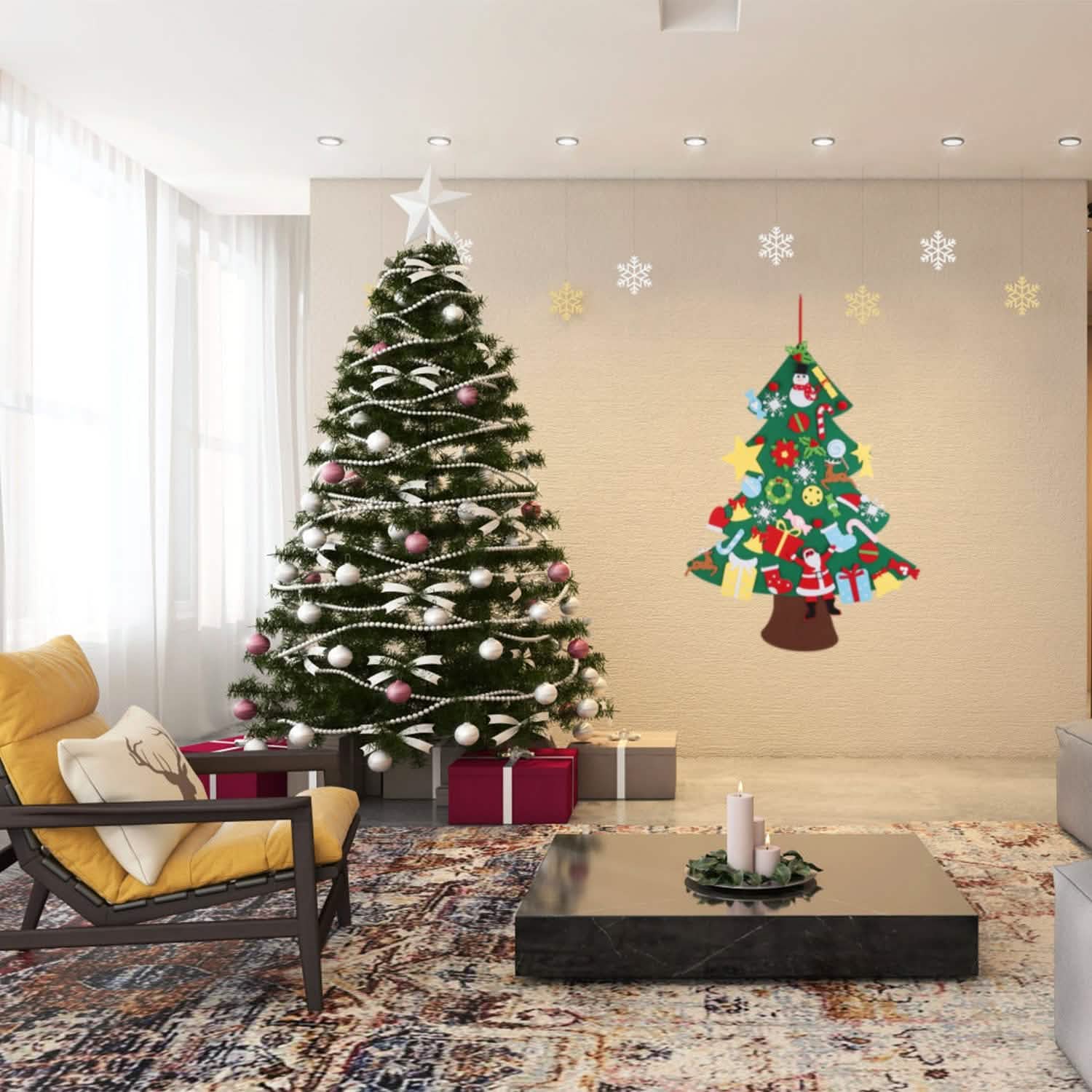 41-Piece: DIY Felt Christmas Tree Detachable Ornaments for Kids Holiday Decor & Apparel - DailySale