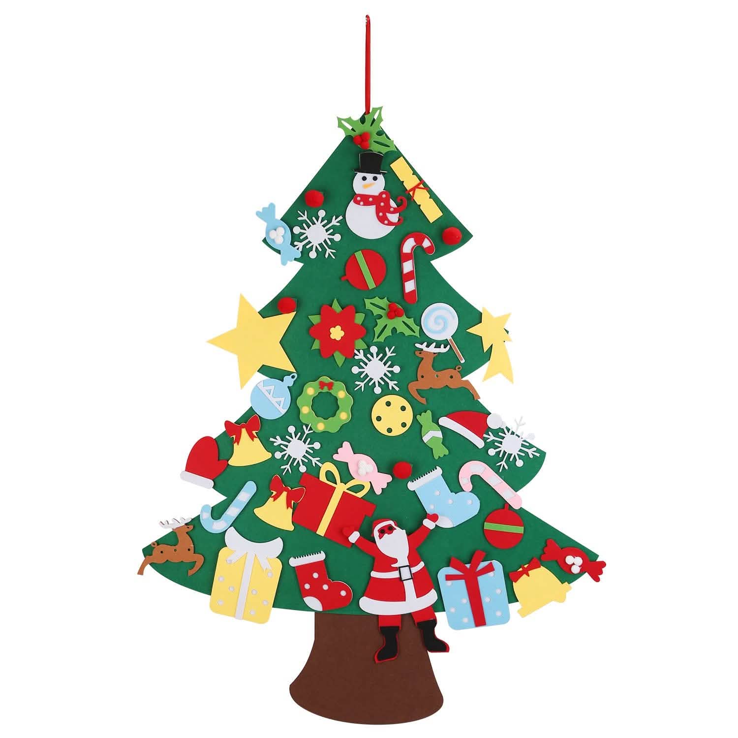 41-Piece: DIY Felt Christmas Tree Detachable Ornaments for Kids Holiday Decor & Apparel - DailySale