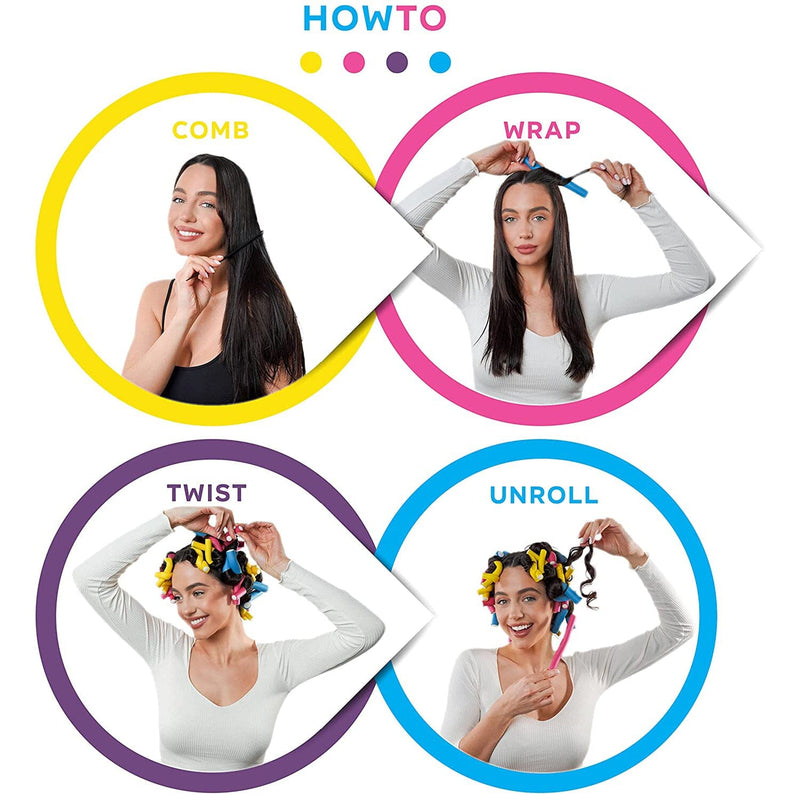 42-Pack: Tifara Beauty Salon Heatless Flexible Hair Rollers Curlers Beauty & Personal Care - DailySale