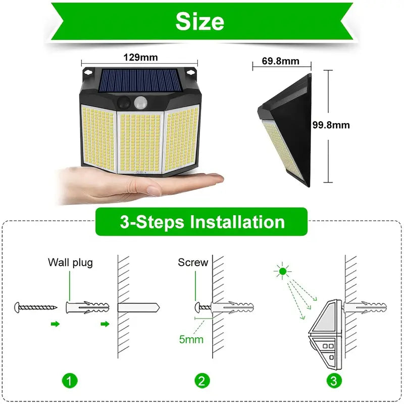 432 LED Solar Garden Wall Lights Outdoor Lighting - DailySale