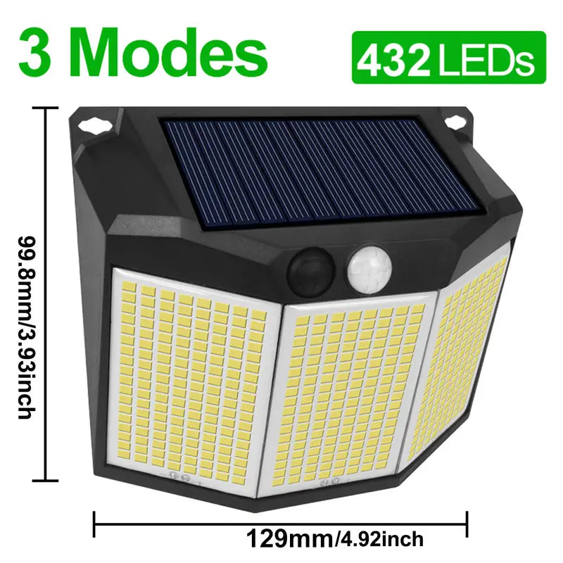 432 LED Solar Garden Wall Lights Outdoor Lighting - DailySale