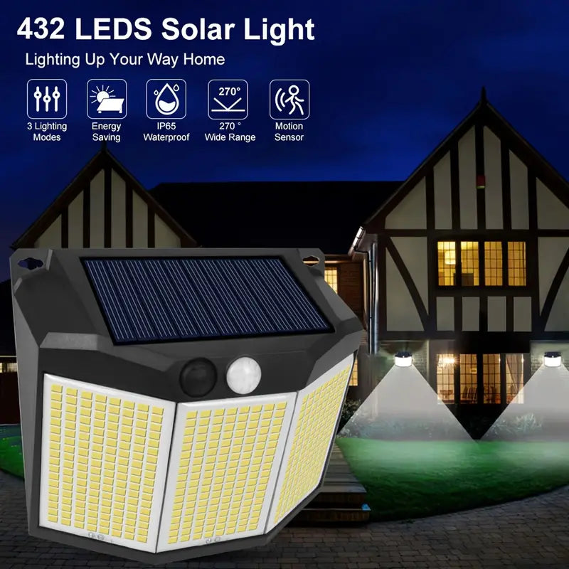 432 LED Solar Garden Wall Lights Outdoor Lighting - DailySale