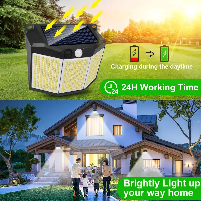 432 LED Solar Garden Wall Lights Outdoor Lighting - DailySale