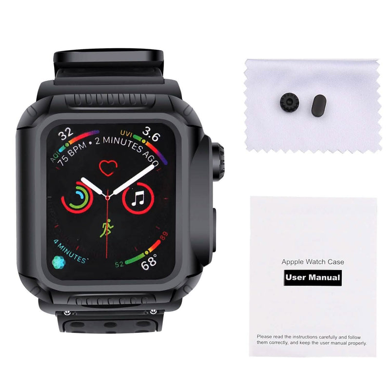 44 MM Full Cover Clear Case Screen Protector with Bands for Apple iWatch 4 and 5 Smart Watches - DailySale