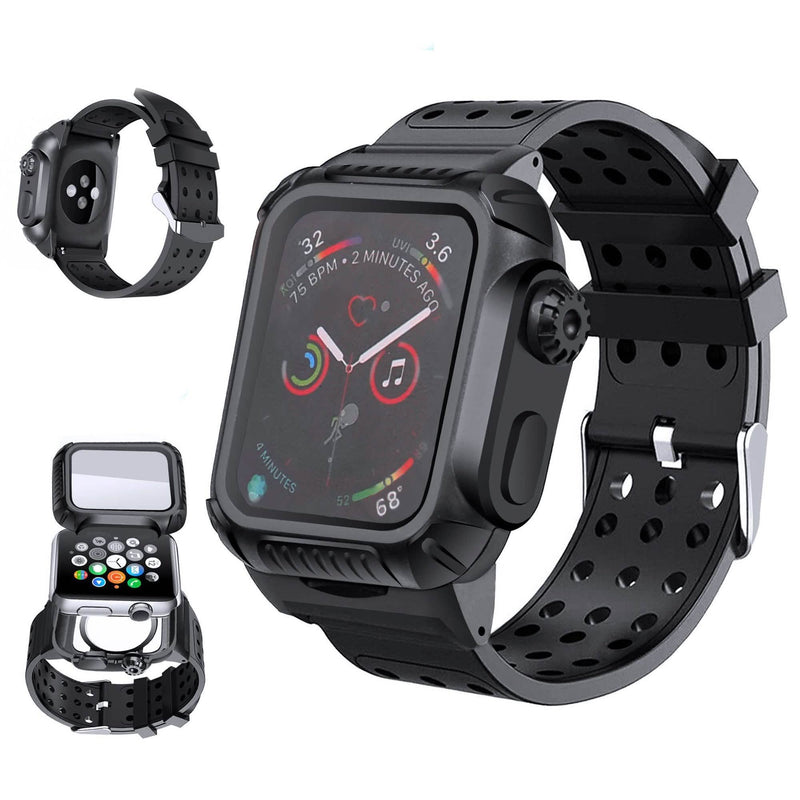 44 MM Full Cover Clear Case Screen Protector with Bands for Apple iWatch 4 and 5 Smart Watches - DailySale
