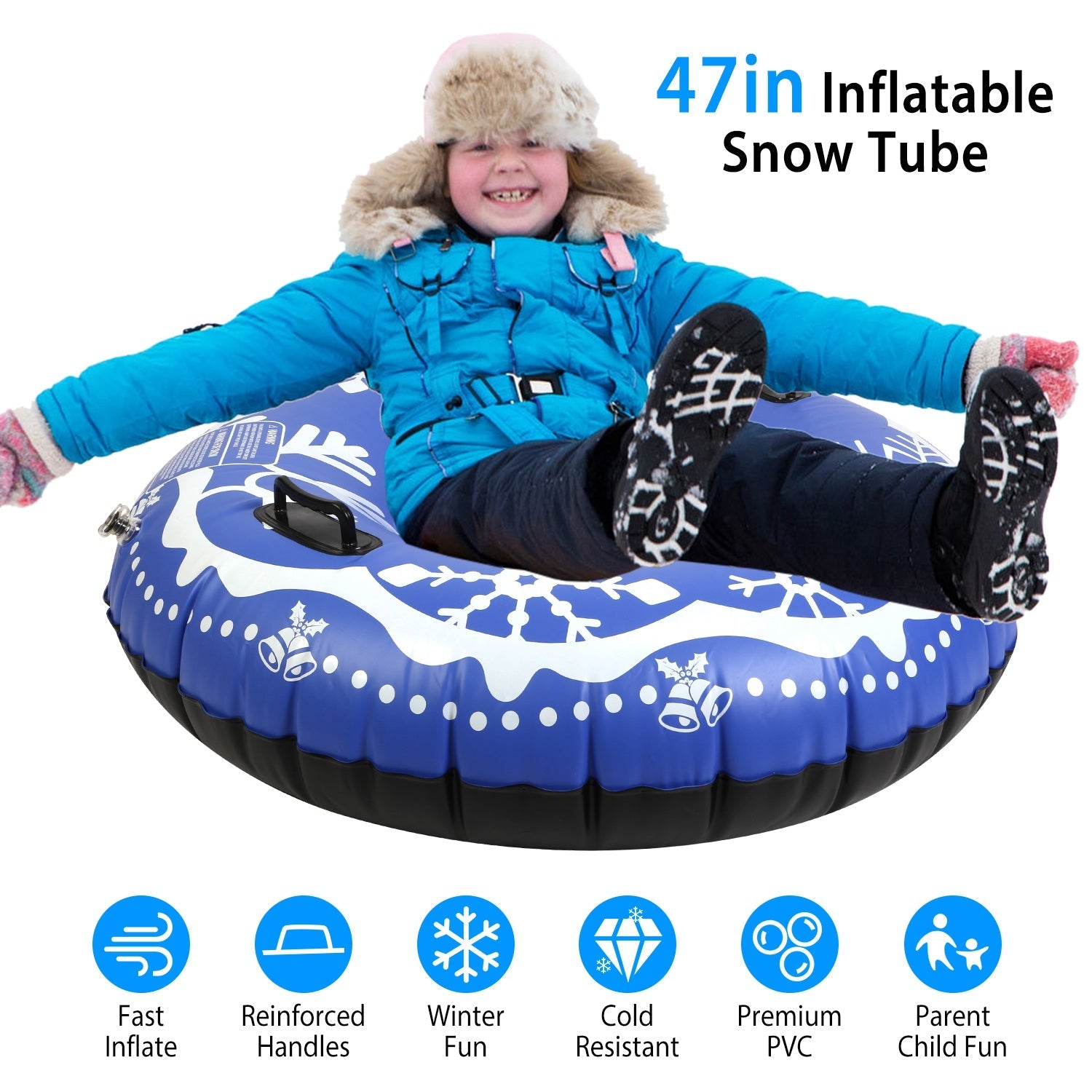 47-Inch Inflatable Snow Tube Sports & Outdoors - DailySale