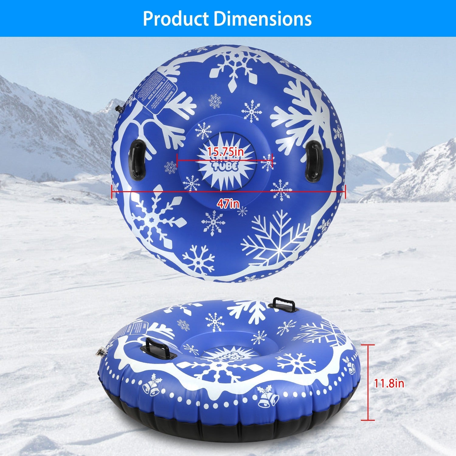 47-Inch Inflatable Snow Tube Sports & Outdoors - DailySale