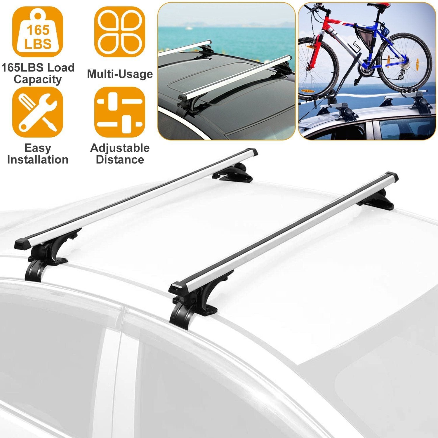 47.24-Inch Universal Top Roof Rack Cross Bar Automotive - DailySale