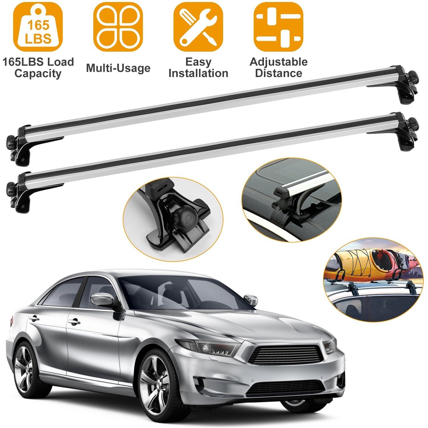 47.24-Inch Universal Top Roof Rack Cross Bar Automotive - DailySale