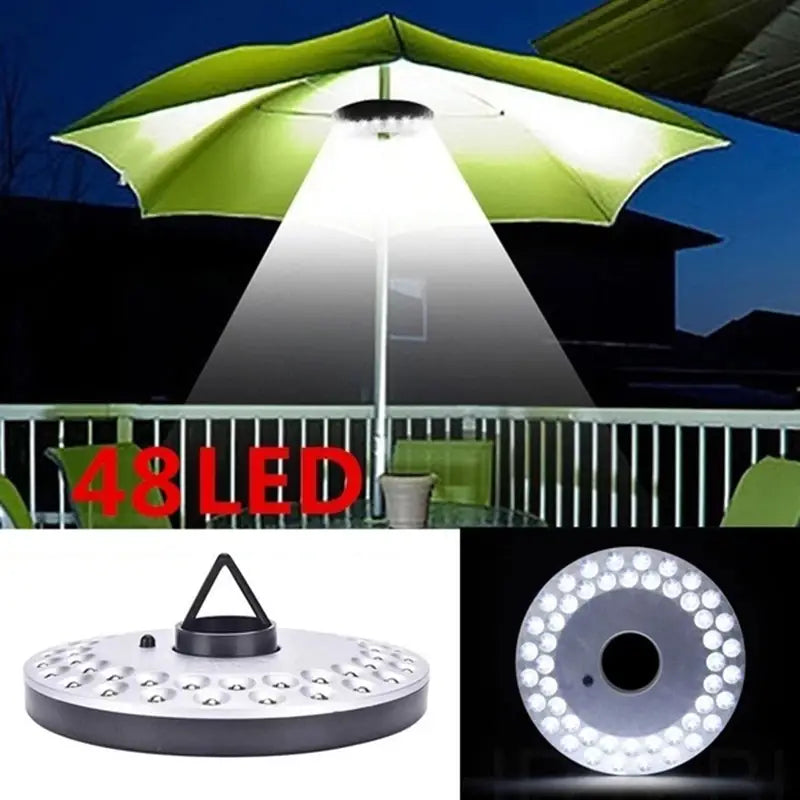 48 LED Lights Waterproof Umbrella Pole Lights for Patio Umbrellas Outdoor Lighting - DailySale