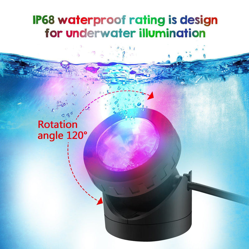 48 LED Waterproof Underwater Spotlight Lights Submersible Lamp Lighting & Decor - DailySale