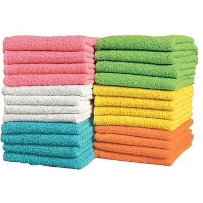 48-Pack: 100% Ring-Spun Cotton Assorted Colors Washcloths Bath - DailySale