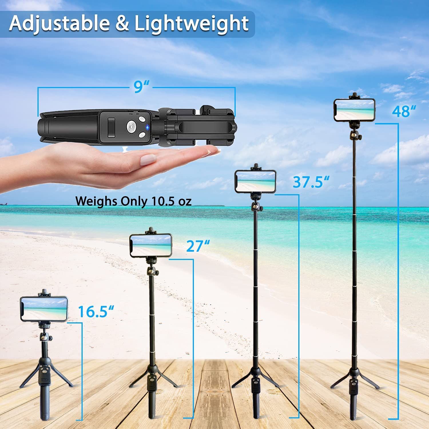 48" Portable Selfie Stick and Tripod Mobile Accessories - DailySale