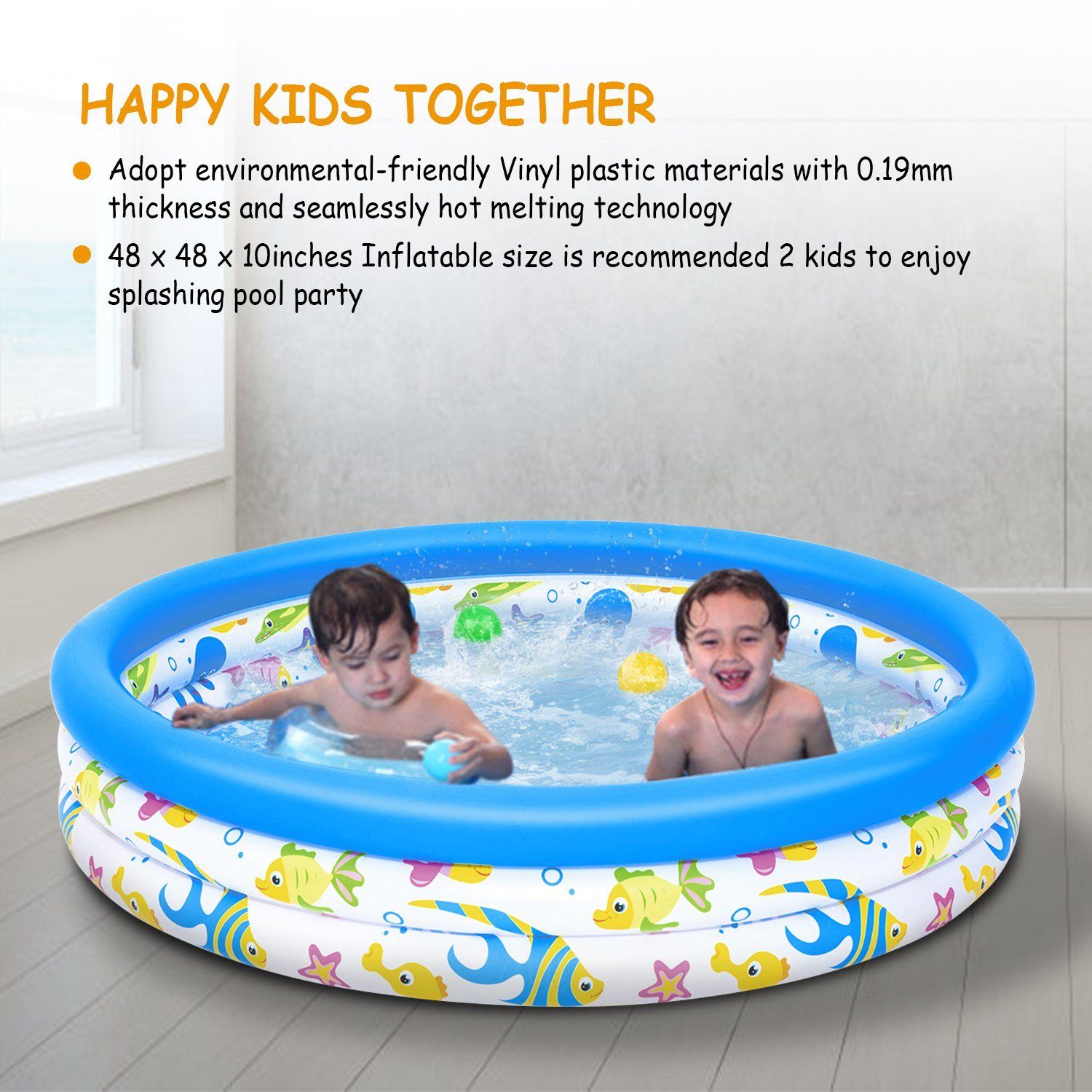 48 x 10 Inflatable Swimming Pool with 3 Velvets Water Drain Plug Sports & Outdoors - DailySale