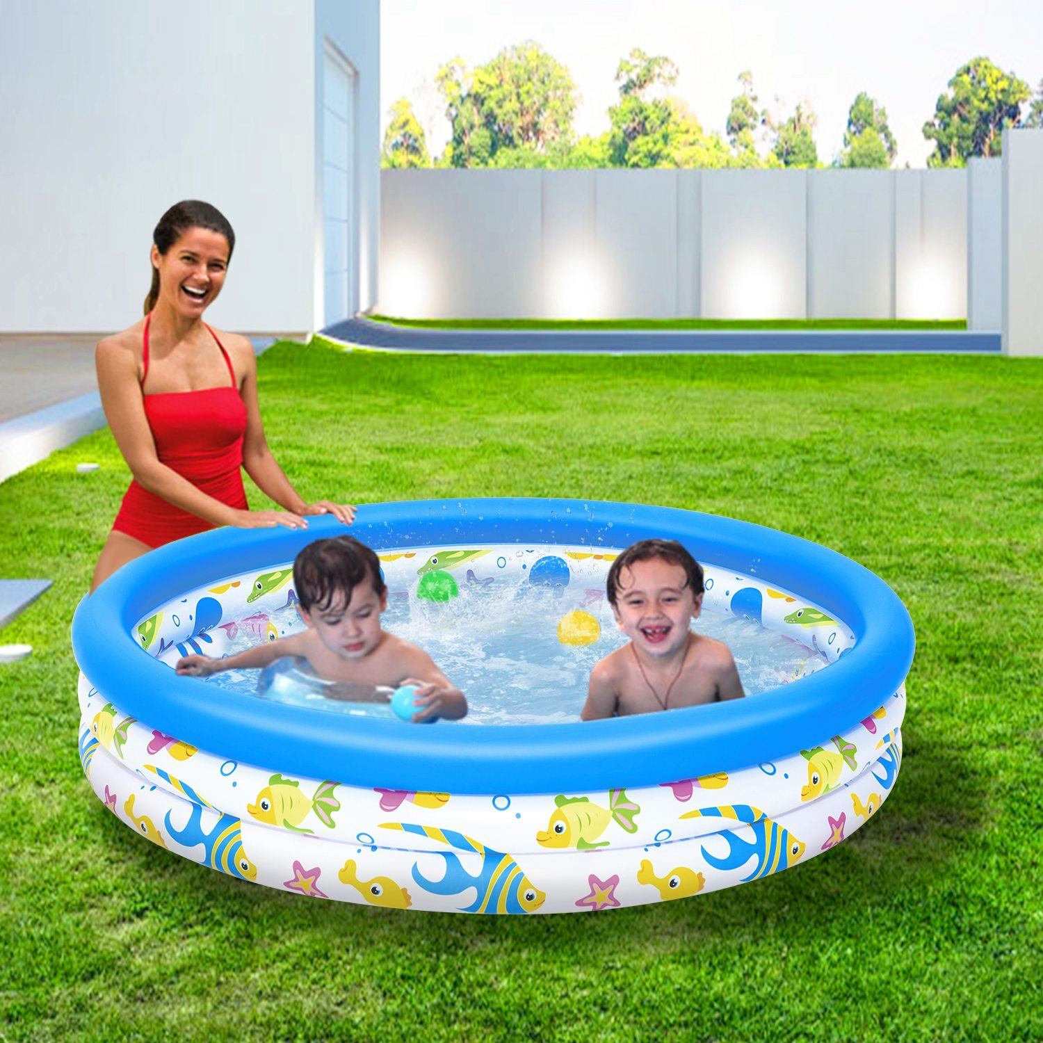 48 x 10 Inflatable Swimming Pool with 3 Velvets Water Drain Plug Sports & Outdoors - DailySale