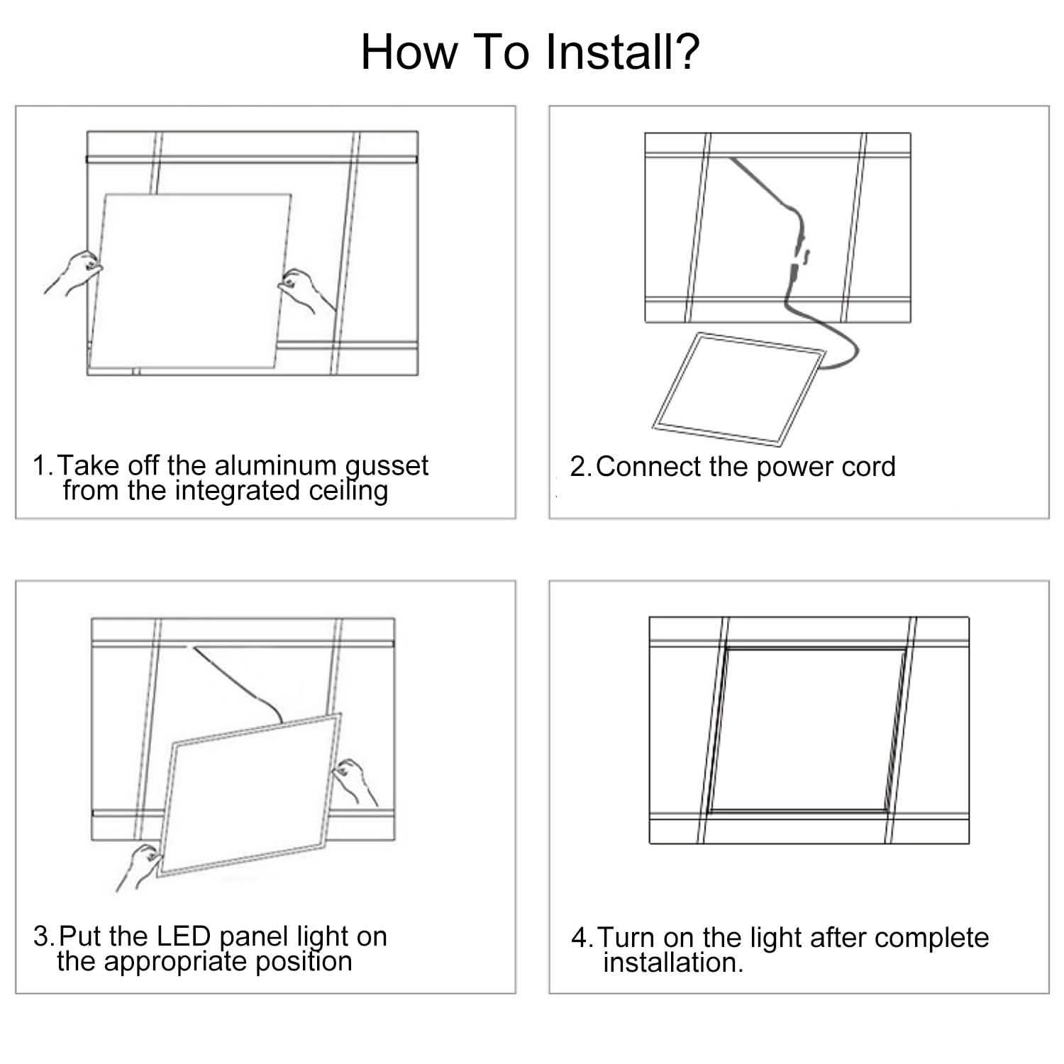 48W 2×2FT LED Panel Light 3200LM Lighting & Decor - DailySale