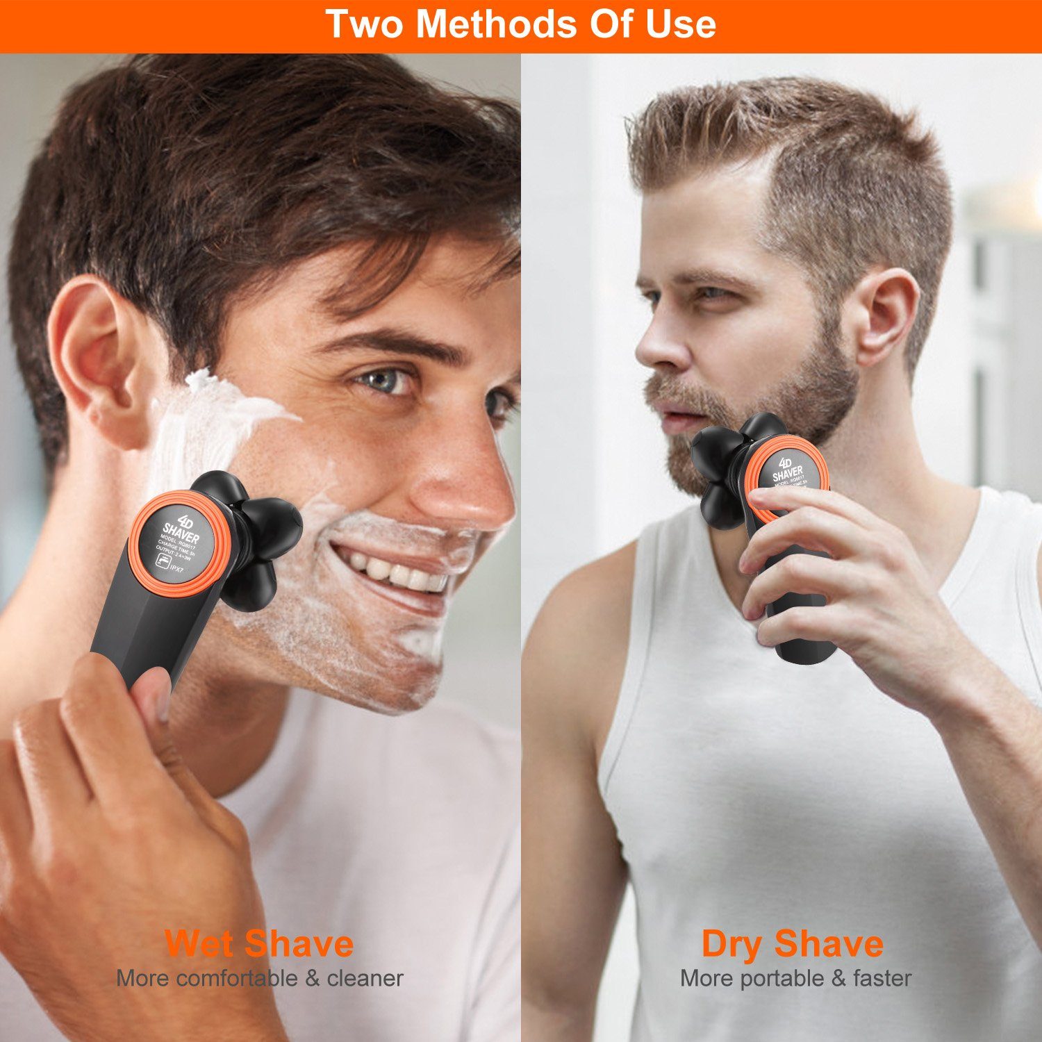 4D Electric Shavers Razor IPX7 Rechargeable Beard Trimmer Men's Grooming - DailySale