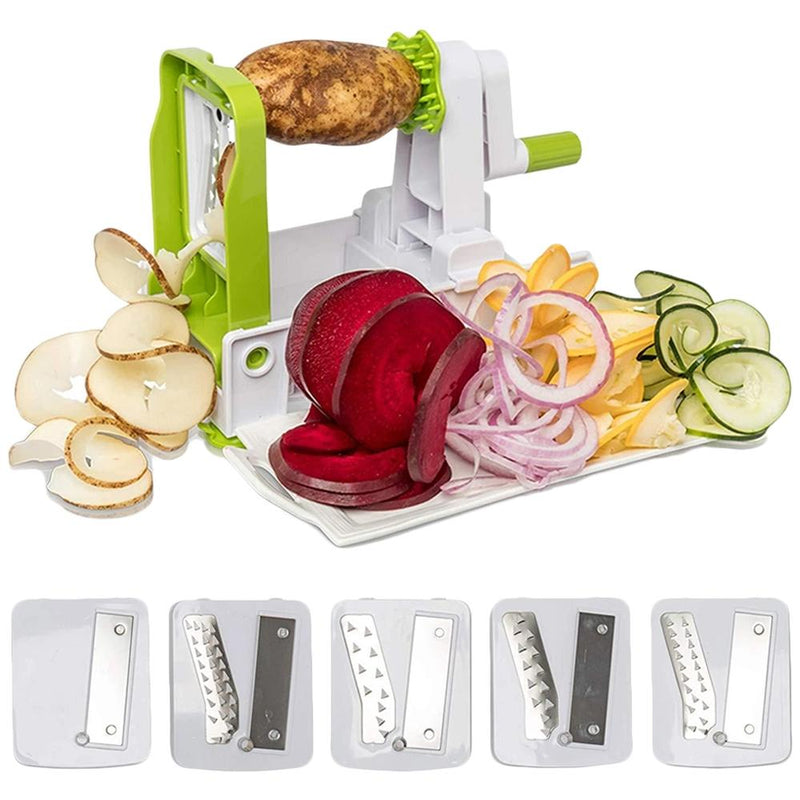 5-Blade Vegetable White Spiralizer and Slicer Kitchen Essentials - DailySale