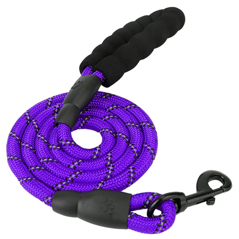 5 Ft. Dog Leash with Foam Handle Pet Supplies Purple - DailySale