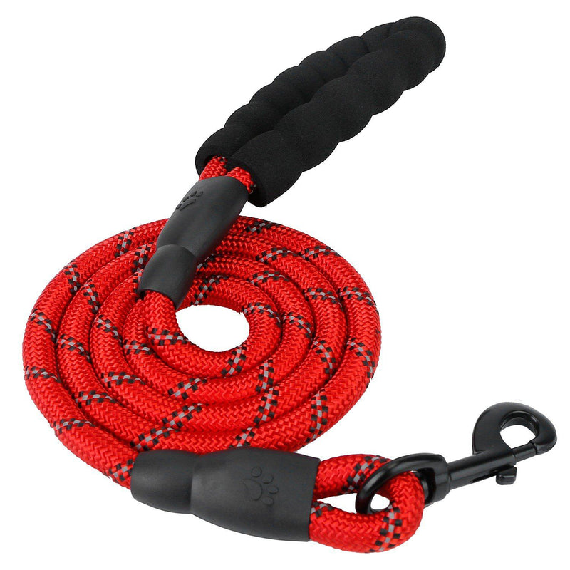 5 Ft. Dog Leash with Foam Handle Pet Supplies Red - DailySale