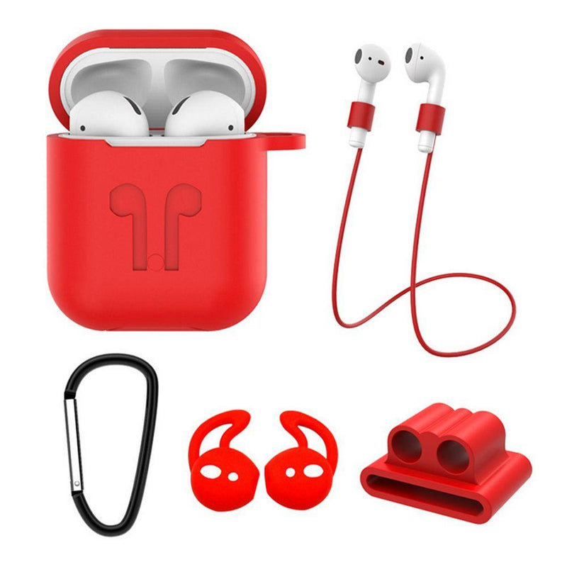5-in-1 AirPods Accessories Set Headphones & Audio Red - DailySale