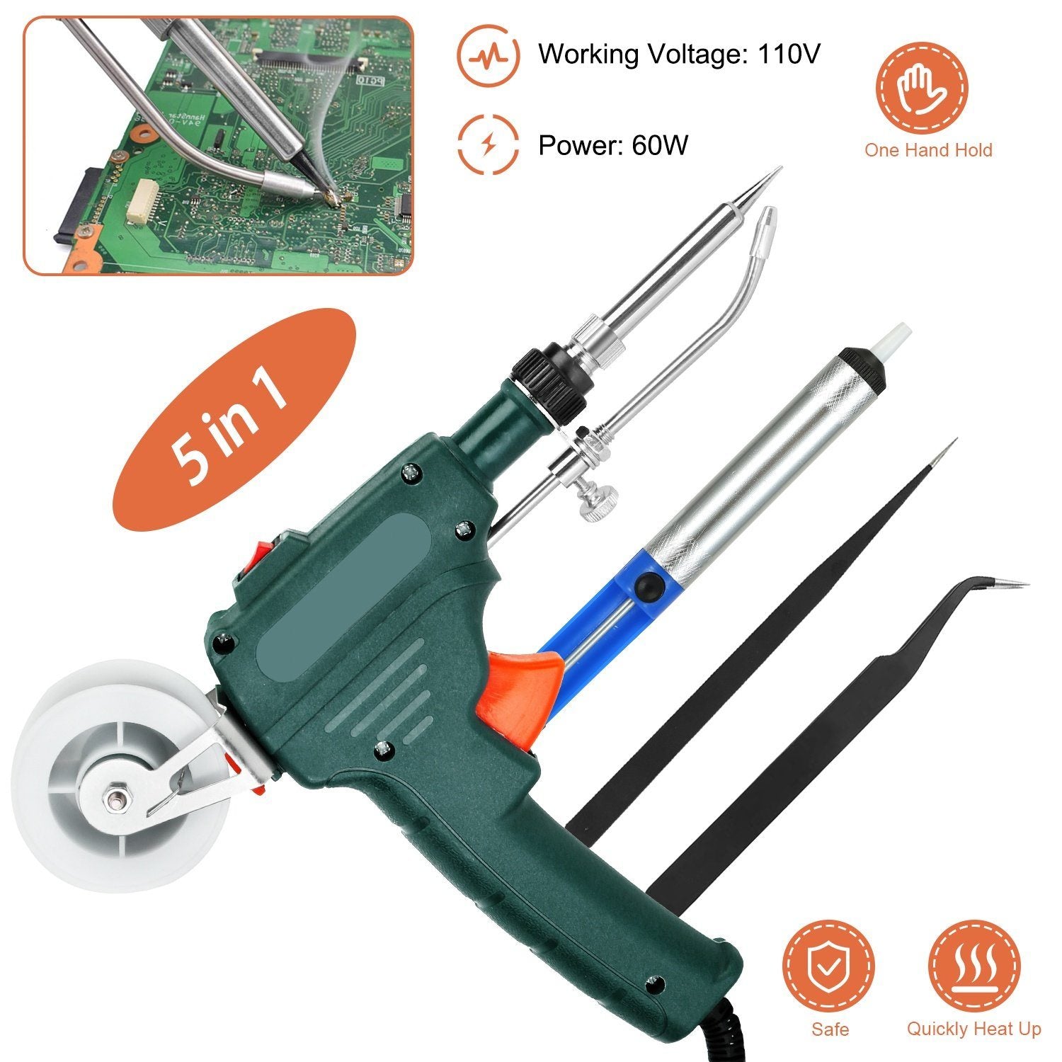 5-in-1 Automatic Hand-Held Soldering Iron Gun Kit Home Improvement - DailySale