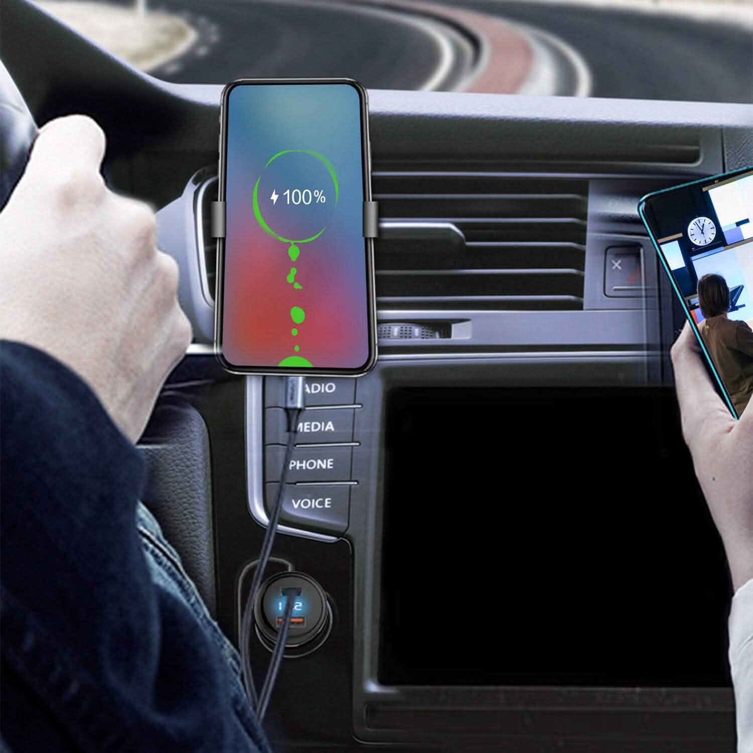 5-in-1 Fast Charge Car Charger QC PD USB Type C LT 5 Port with 4ft Coiled Cable Automotive - DailySale