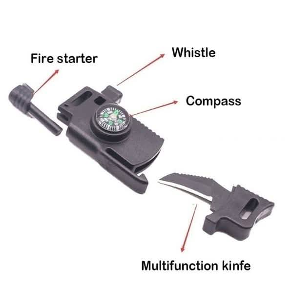 5-in-1 Multifunction Outdoor Survival Gear Escape Paracord Bracelet Sports & Outdoors - DailySale